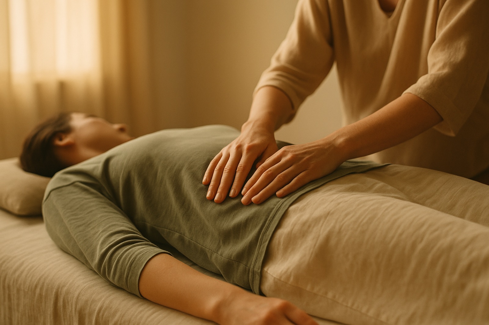 A calm Tamura Method session in soft, warm light